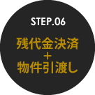 STEP.06 残代金決済+物件引渡し